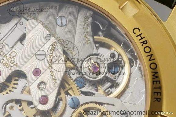 0404 Speedmaster Moonwatch in Moonshine Gold YG RMF Best Edition Green Dial on Green Leather Strap Manual Chrono EasyCare 7832